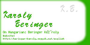 karoly beringer business card